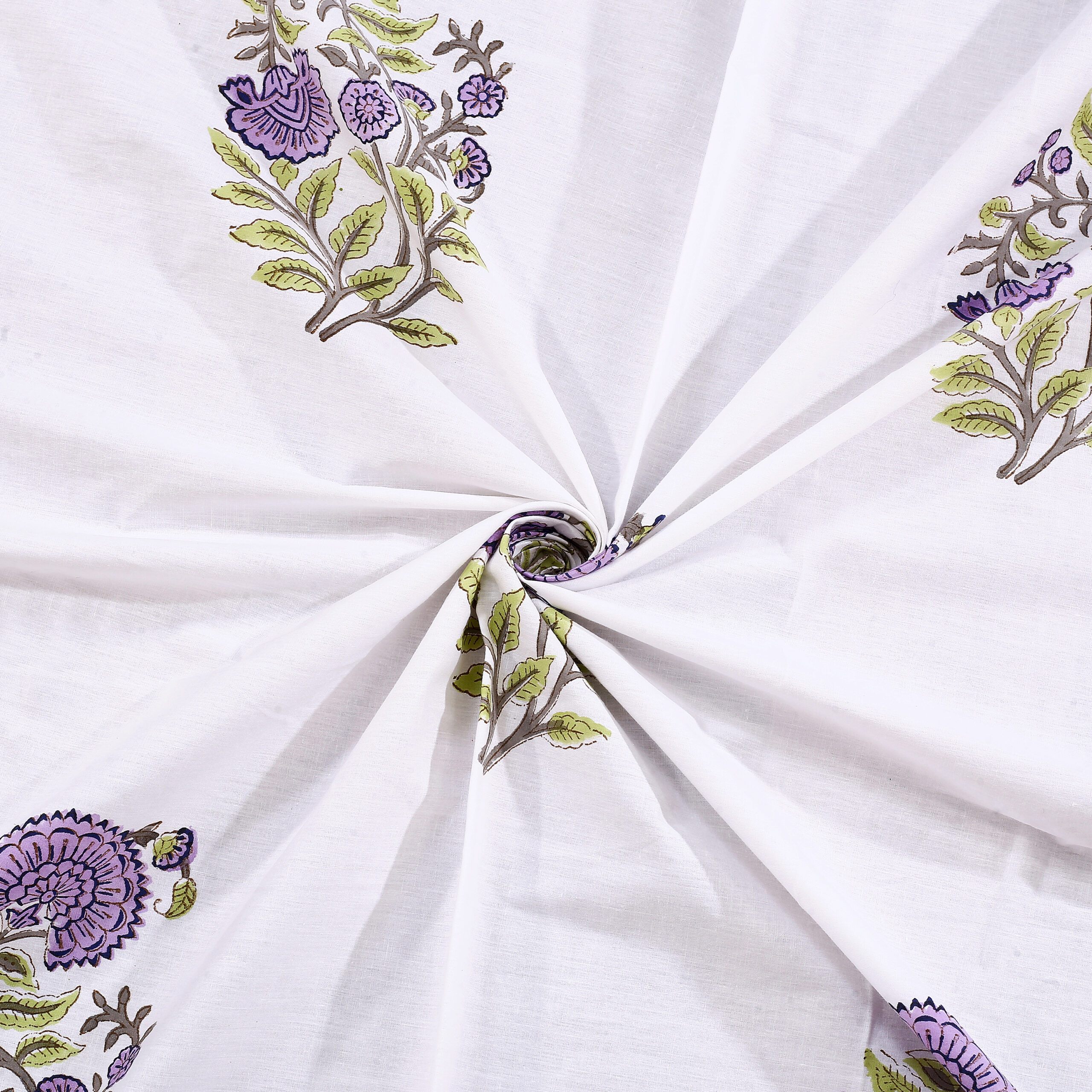 Cleopatra cotton bedsheet single piece handblock printed view