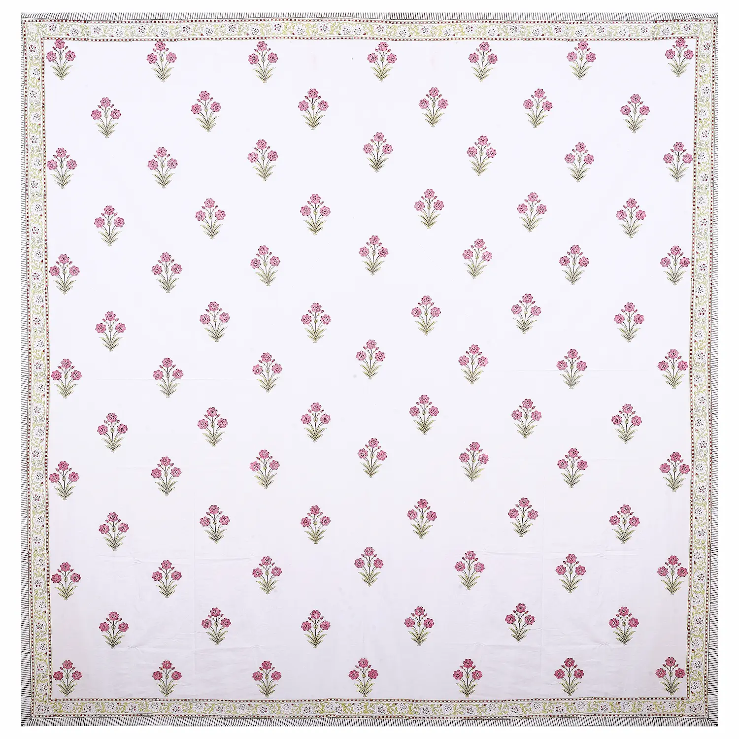 Cleopatra Pink Petal bedsheet design handblock printed cotton pattern