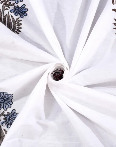 Cleopatra Vintage Blossom cotton bedsheet single piece handblock printed view