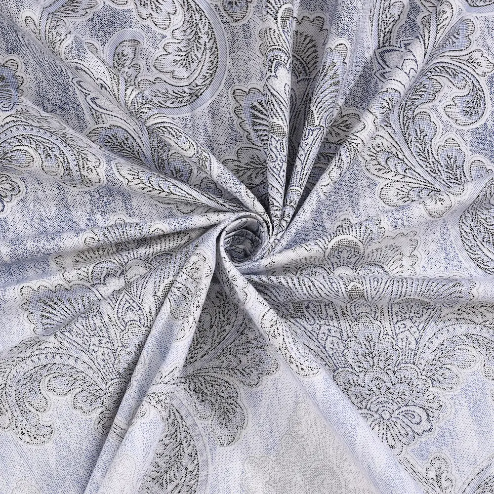 Italian Medici Azure 108″ x 108″ Digital Printed Cotton Bed Sheet Set - Image 2