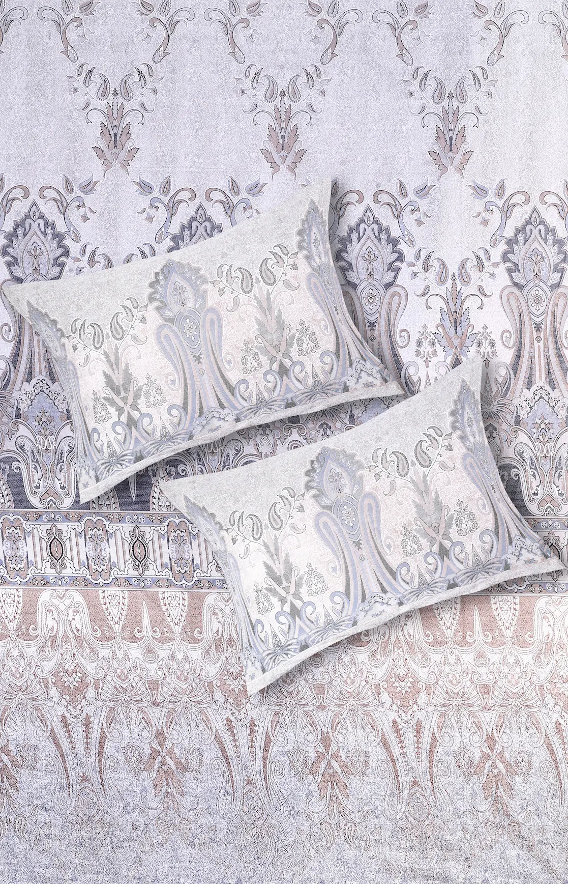 Italian Paisley Grace bedsheet set with pillow covers digital print styling