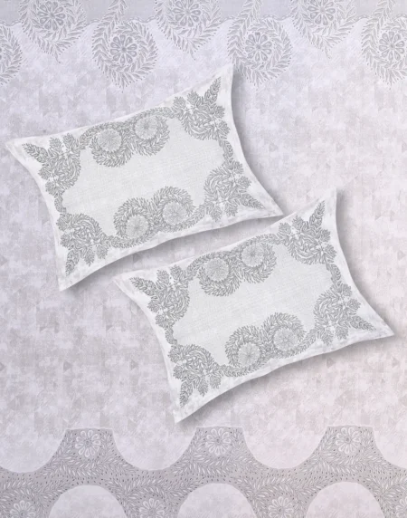 Italian Romanesque Amethyst bedsheet set with pillow covers digital print styling