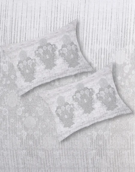 Italian Romanesque Charcoal bedsheet set with pillow covers digital print styling