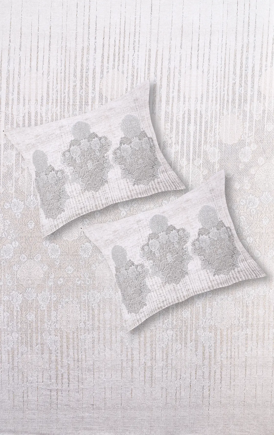 Italian Romanesque Pebble bedsheet set with pillow covers digital print styling