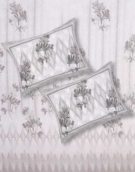 Italian Sicilian Mauve bedsheet set with pillow covers digital print styling