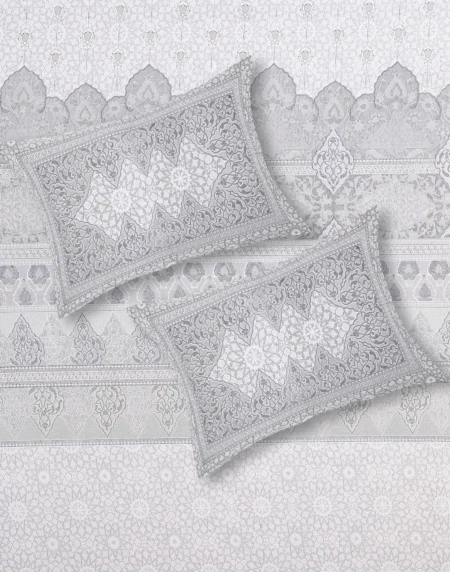 Italian Venetian Frost bedsheet set with pillow covers digital print styling