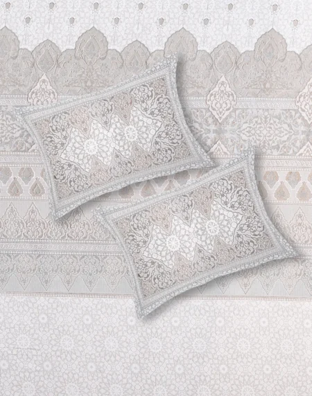 Italian Venetian Sand bedsheet set with pillow covers digital print styling