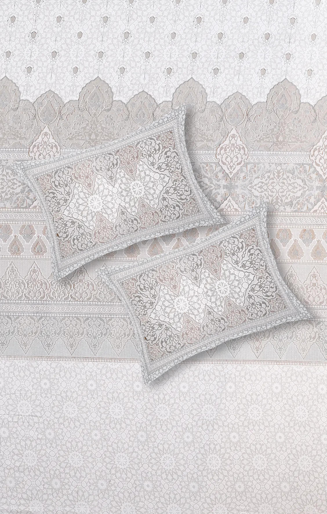Italian Venetian Sand bedsheet set with pillow covers digital print styling