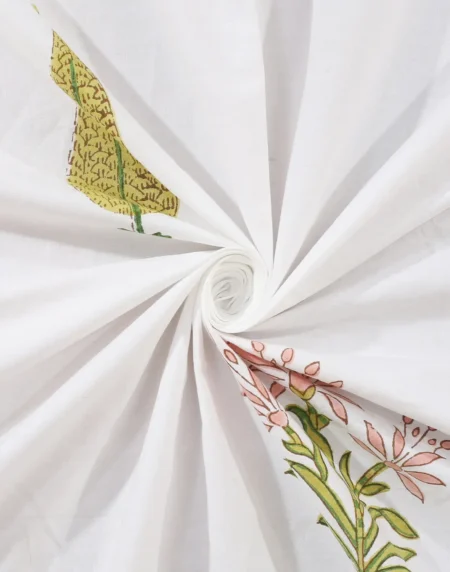 Marilyn Mallow cotton bedsheet single piece handblock printed view