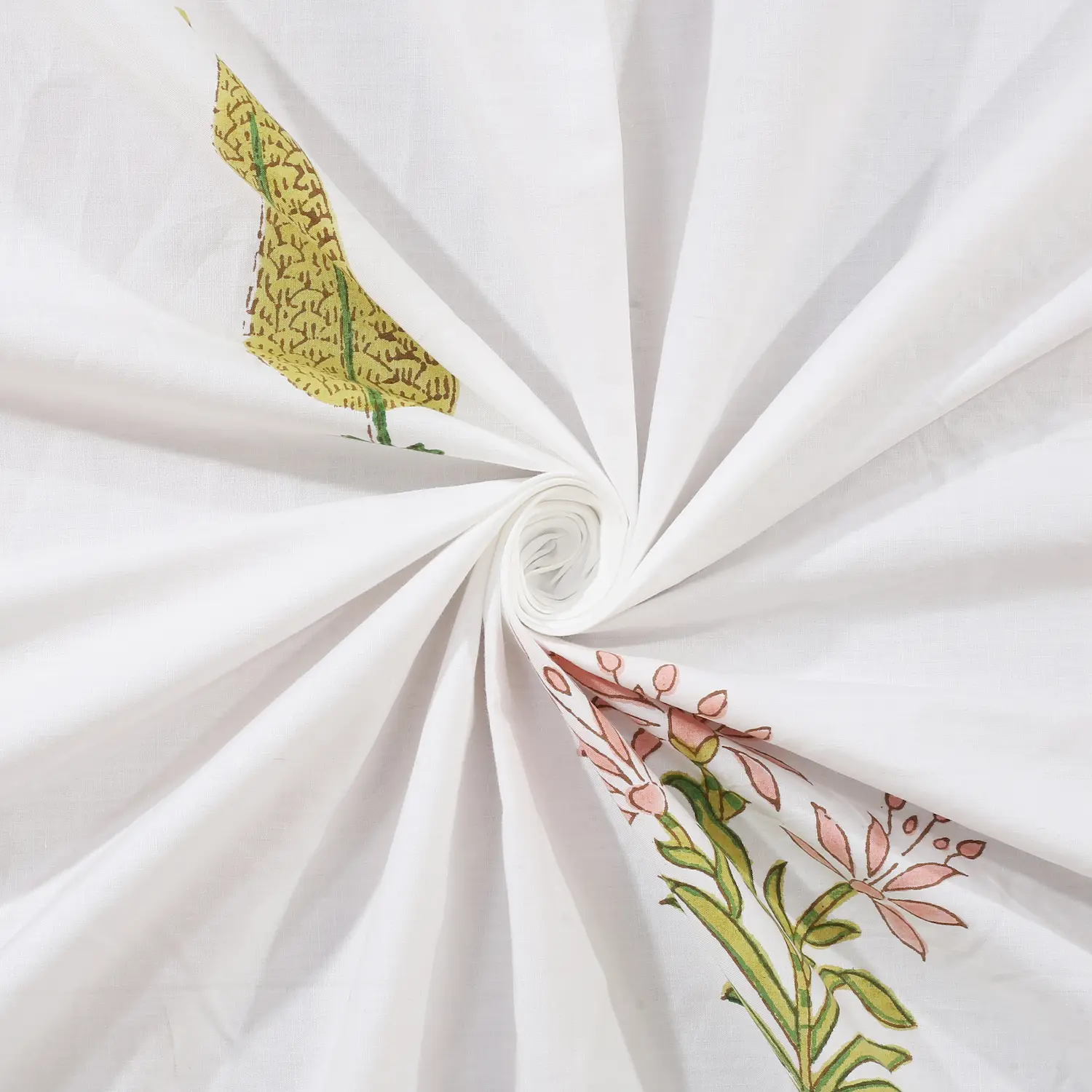 Marilyn Mallow cotton bedsheet single piece handblock printed view