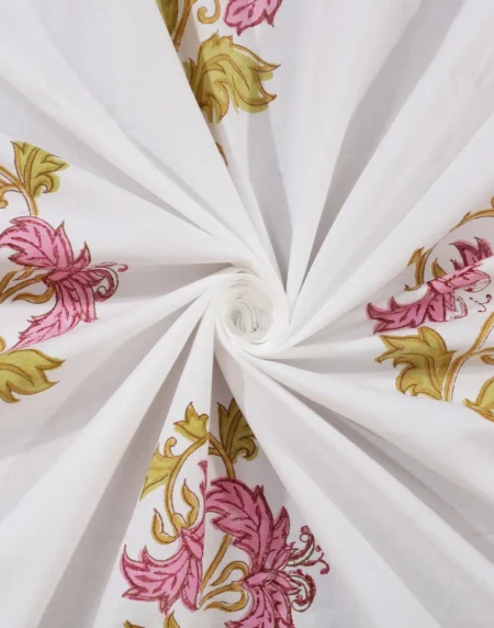 Marilyn Meadow cotton bedsheet single piece handblock printed view