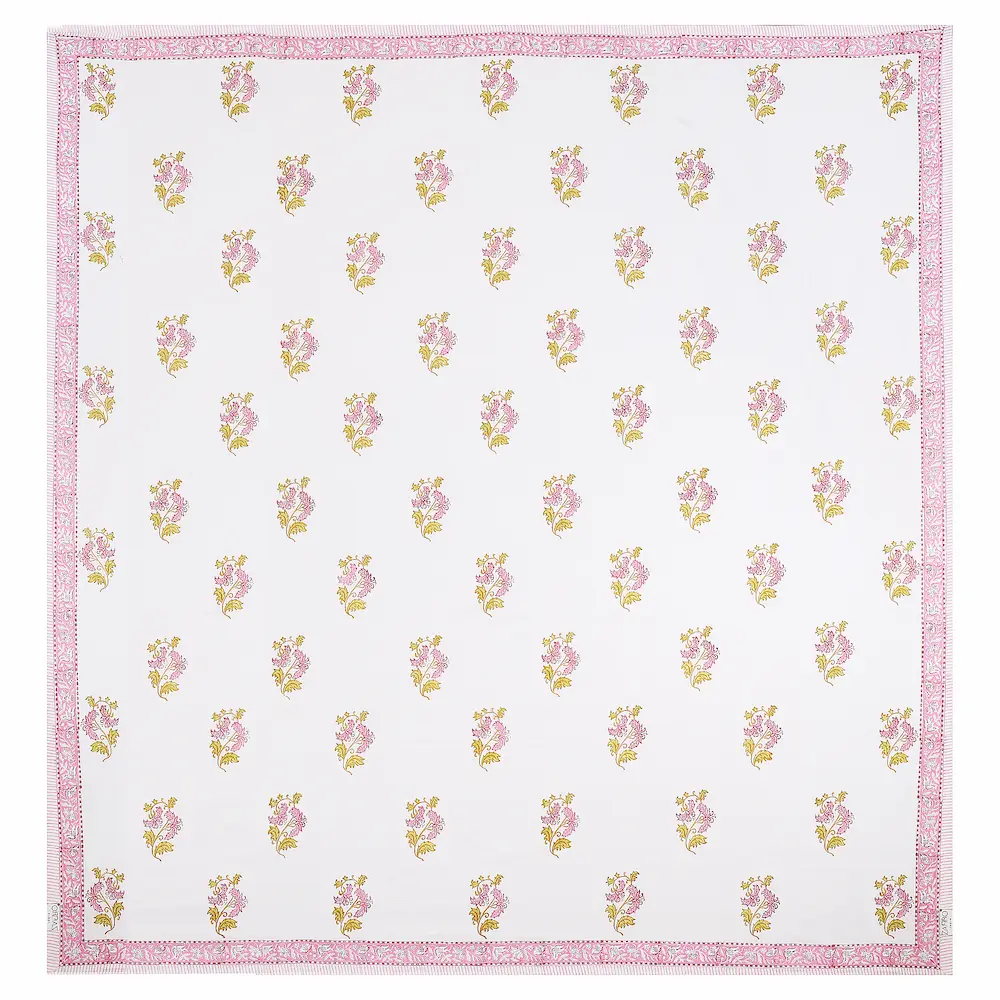 Marilyn Meadow bedsheet design handblock printed cotton pattern