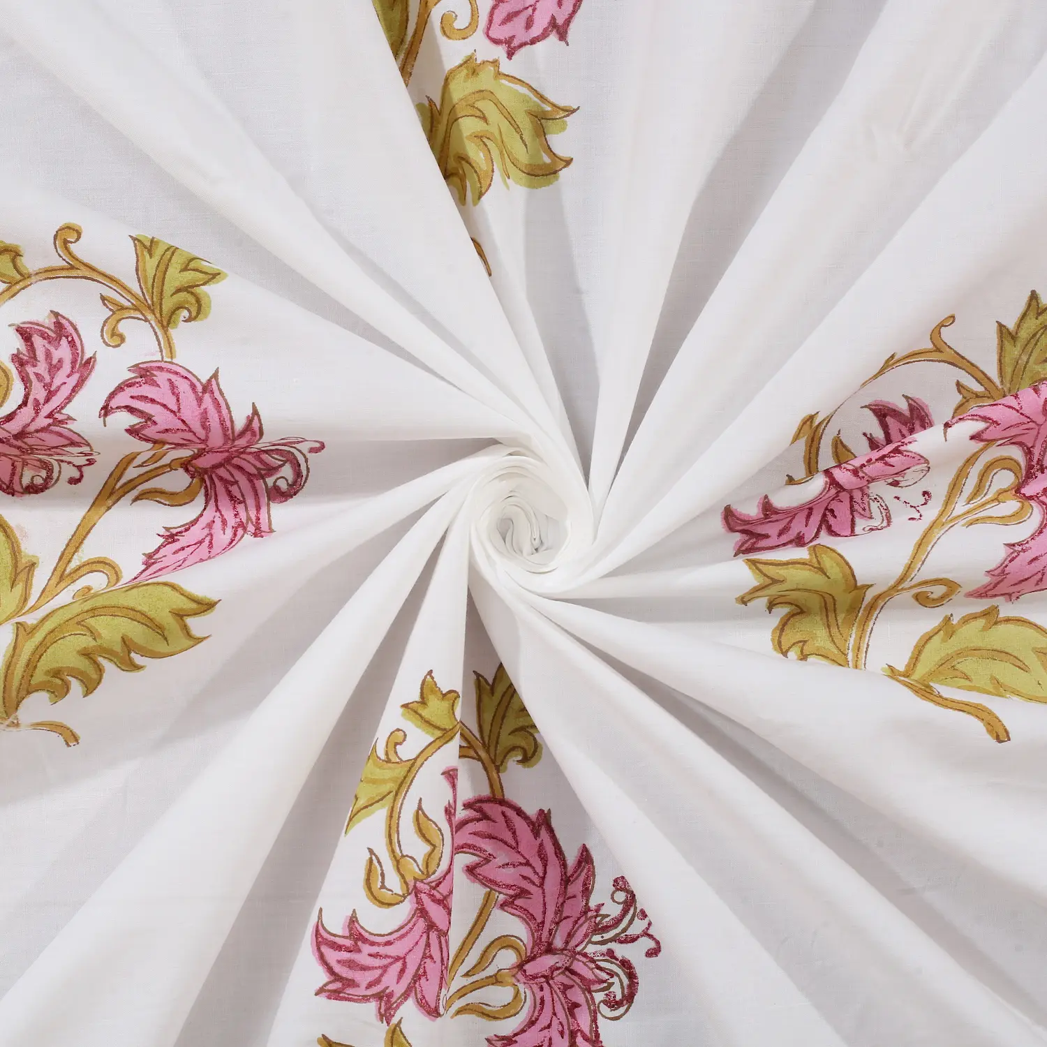 Marilyn Meadow cotton bedsheet single piece handblock printed view