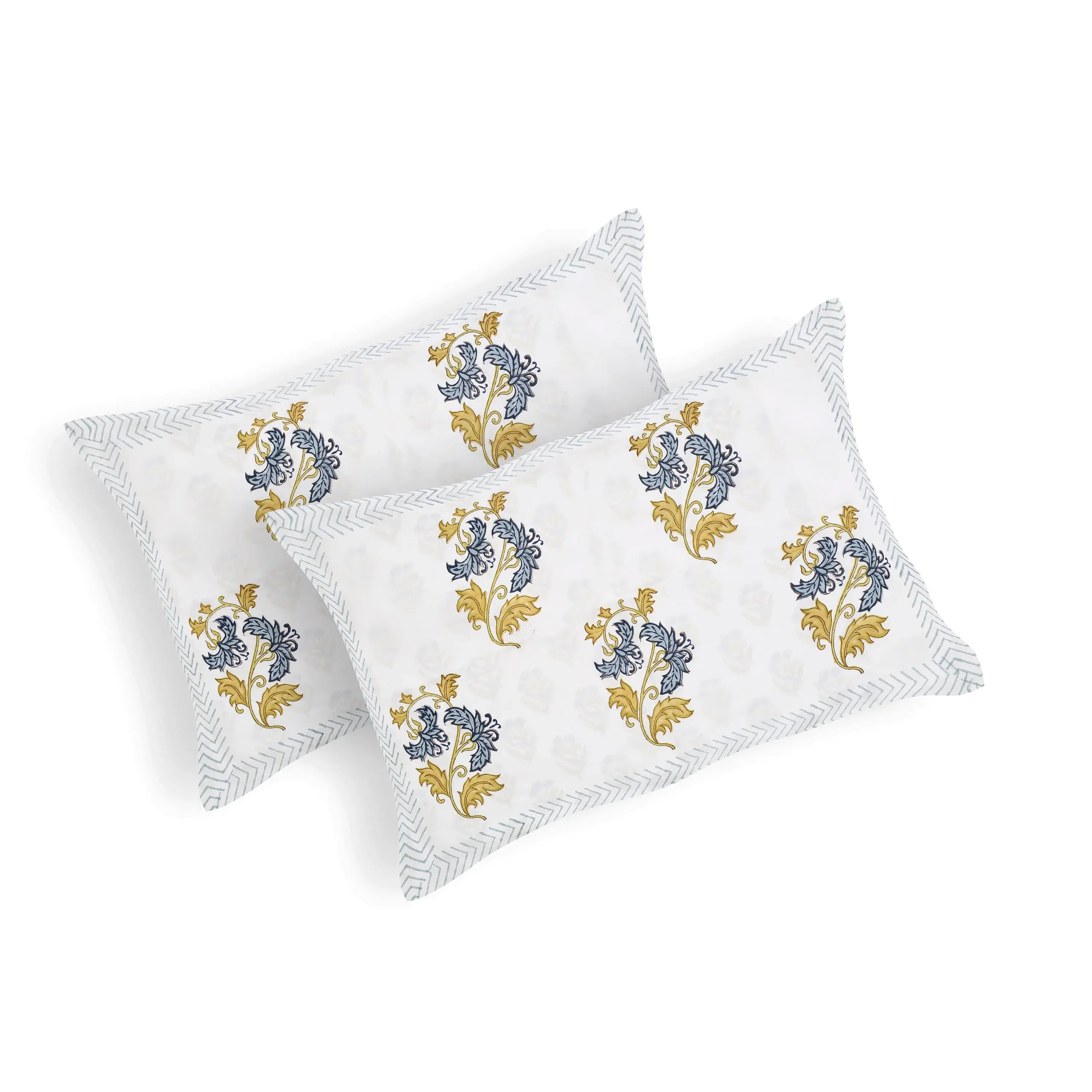 Marilyn Midnight cotton pillow covers handblock printed set design