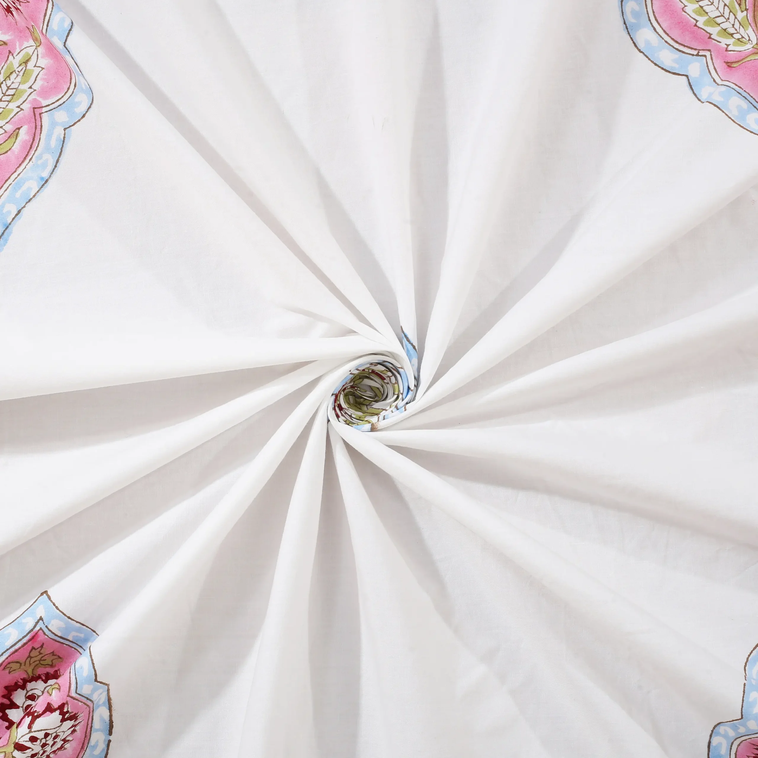 Marilyn Mist cotton bedsheet single piece handblock printed view