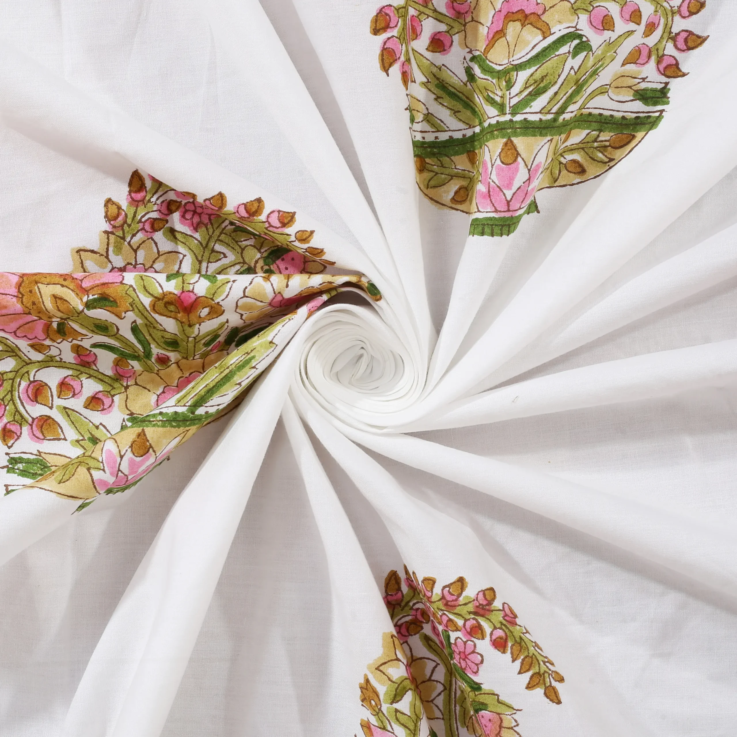Marilyn Monarch cotton bedsheet single piece handblock printed view