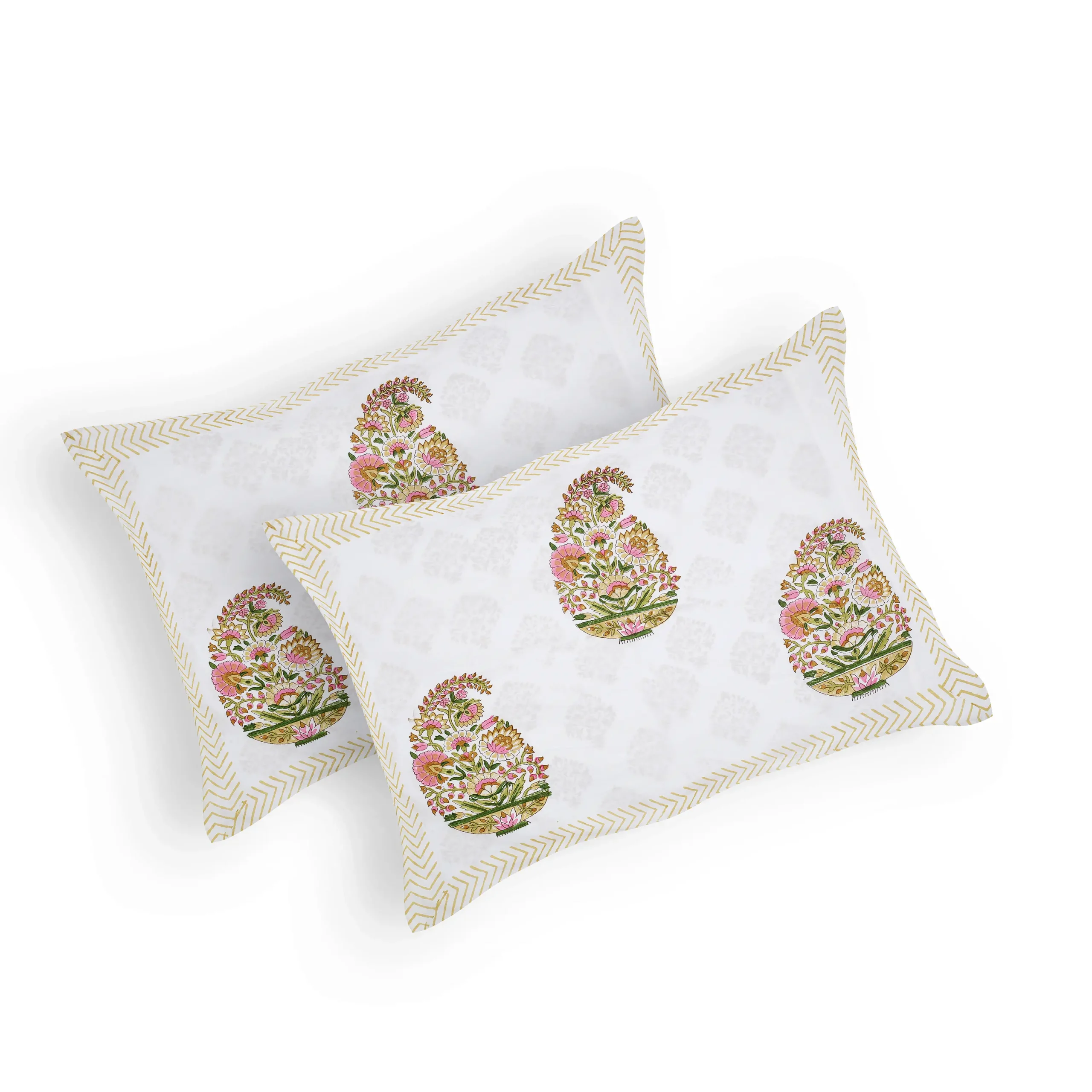 Marilyn Monarch cotton pillow covers handblock printed set design