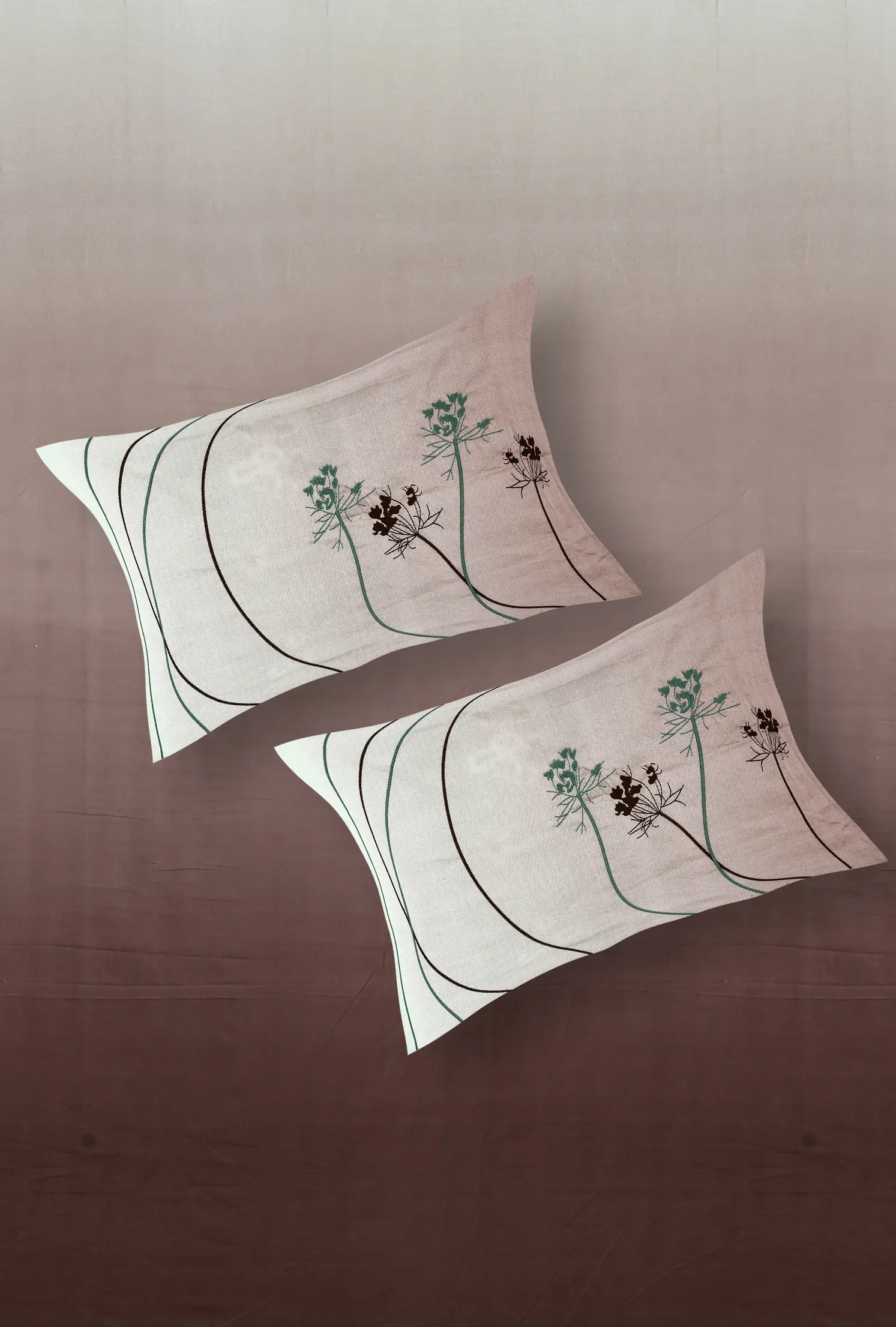Reve Ombre Mocha bedsheet set with pillow covers styling