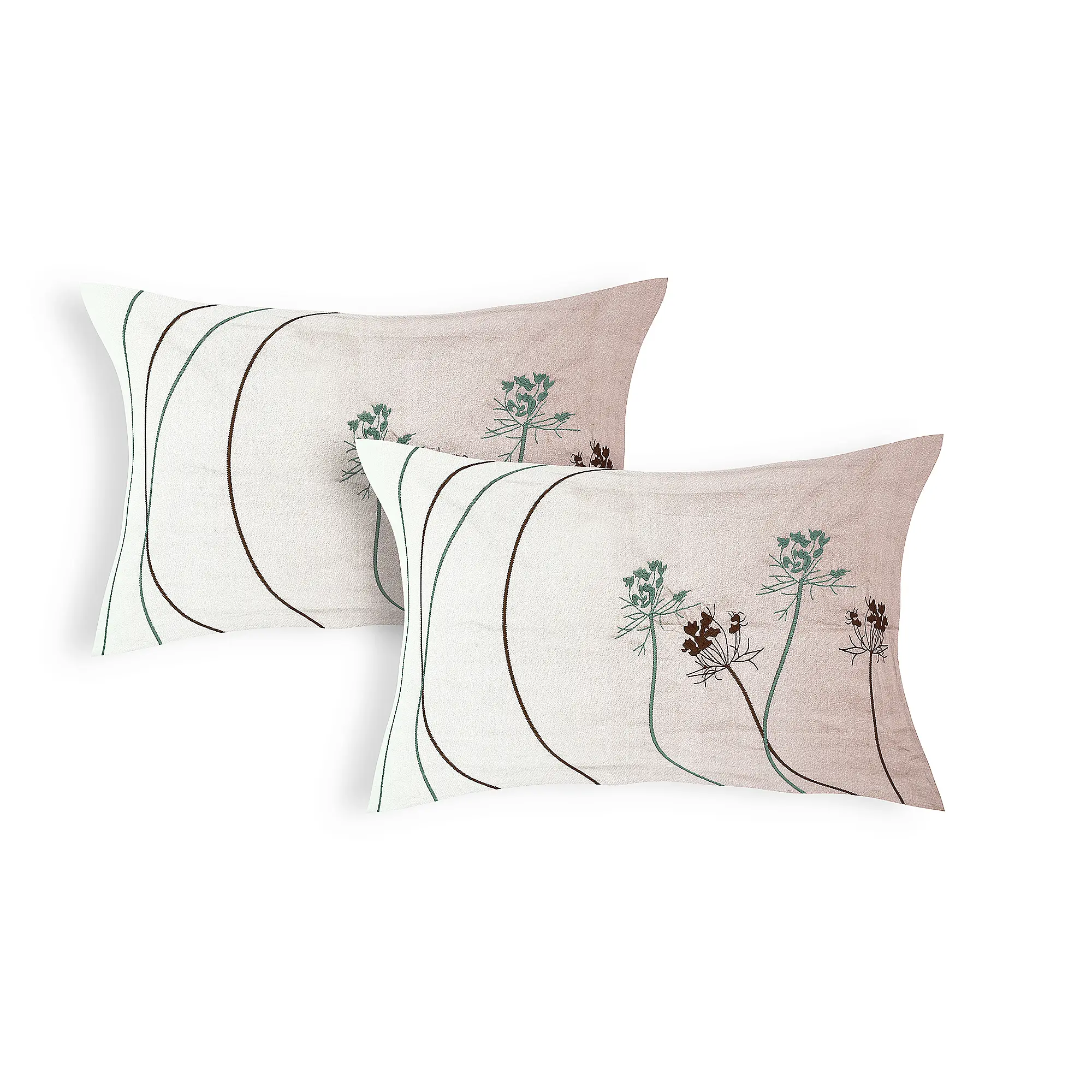Reve Ombre Mocha cotton pillow covers set design