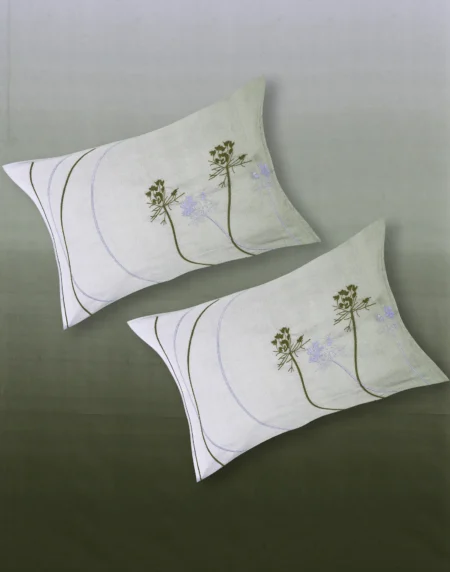 Reve Ombre Moss bedsheet set with pillow covers styling