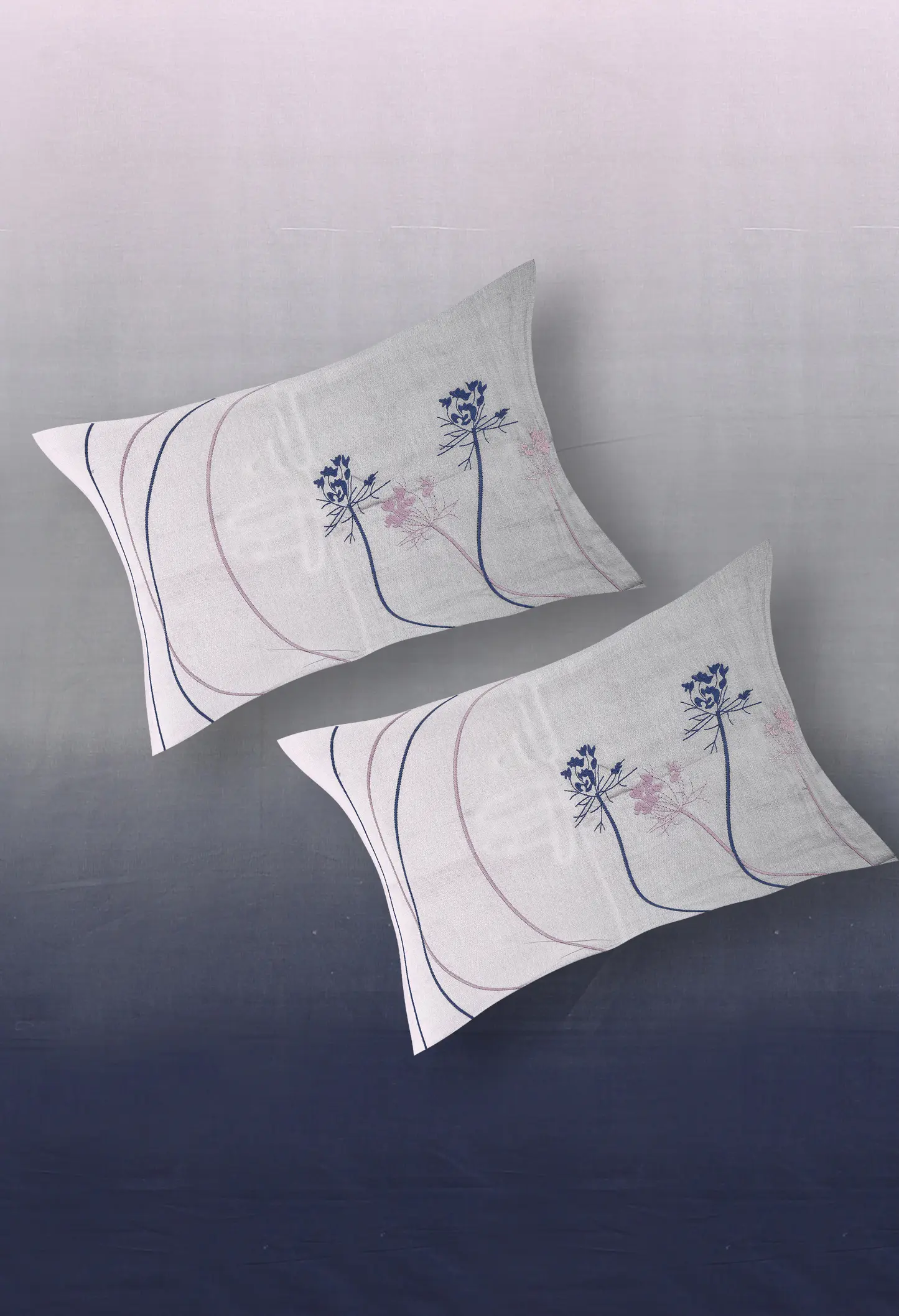 Reve Ombre Slate bedsheet set with pillow covers styling