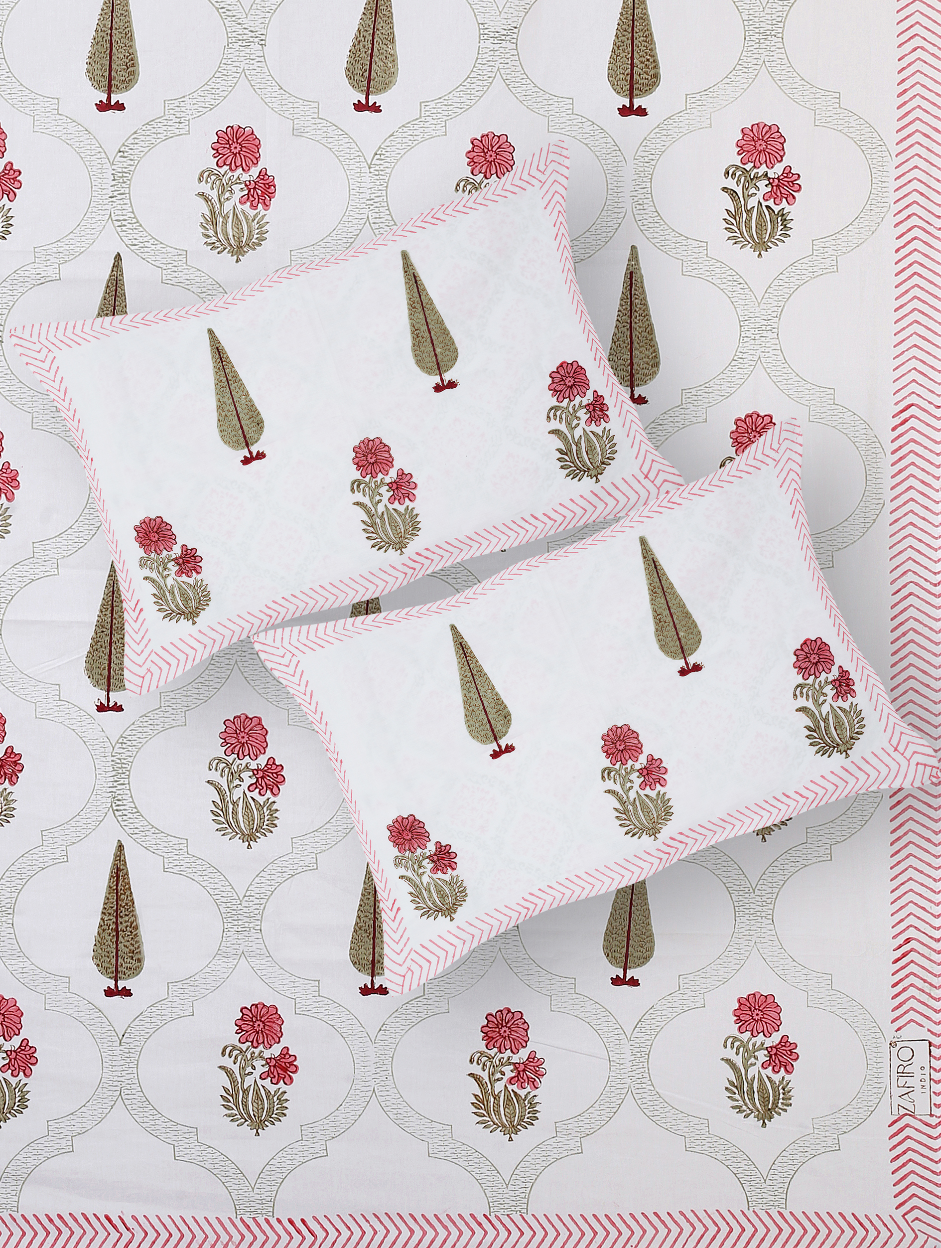 Marilyn Luna 300 TC Handblock Bedsheet