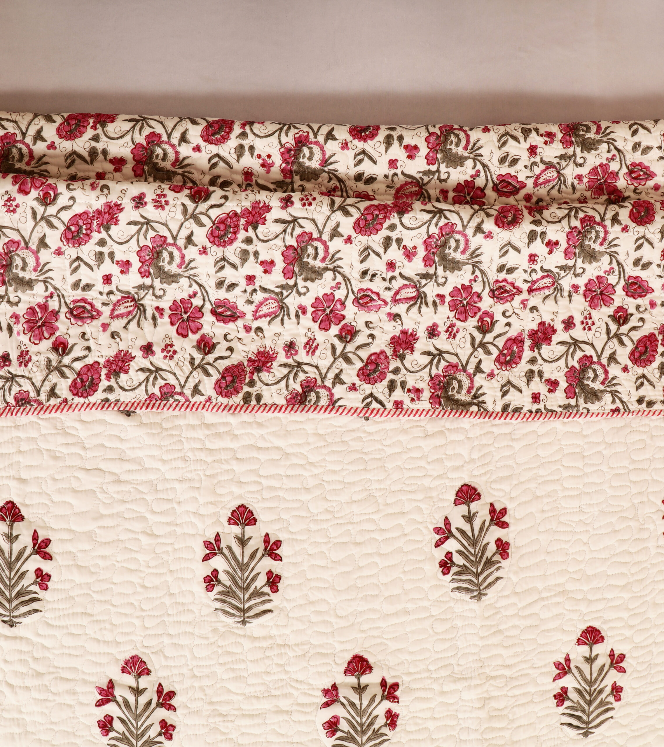 Blush Bloom Quilted Bedcover Set 100x108 Inches. - Image 4