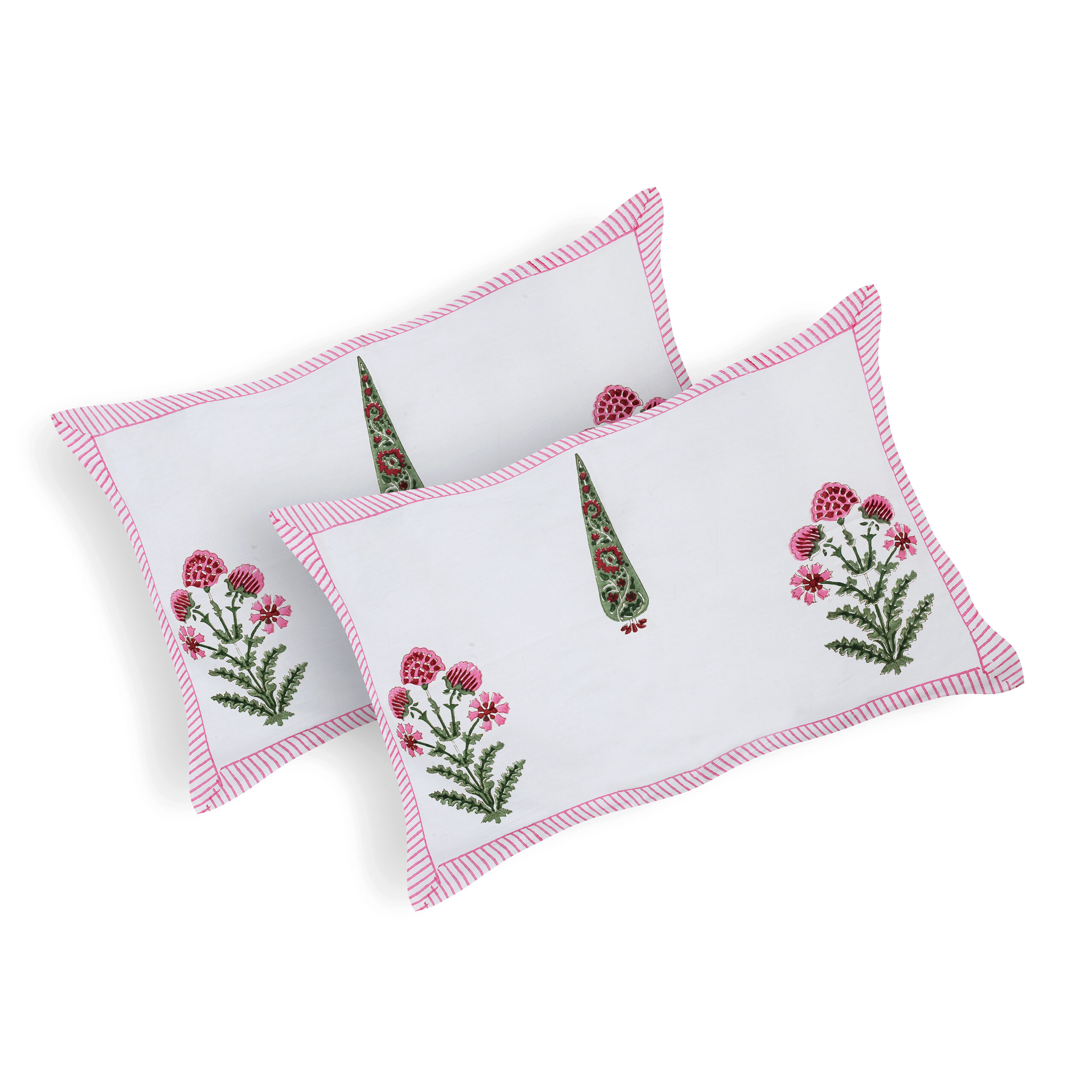 Marilyn Talc 300 TC Handblock Bedsheet - Image 5