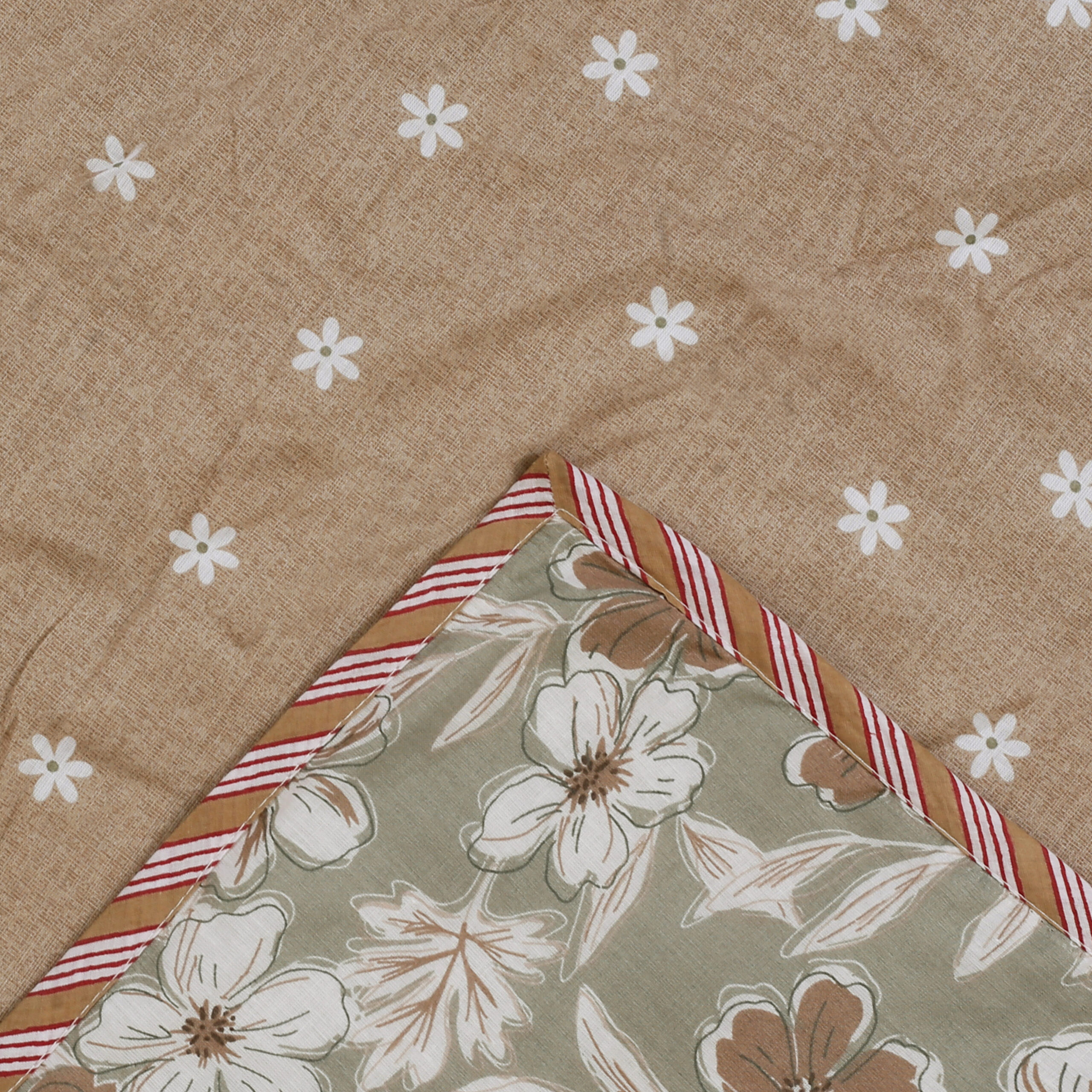 Zafiro Indio Premium Cambric Cotton Dohar Set – 4 Pieces | 210 TC Twill Cotton Bedsheet | 3-Layer Flannel Filling Doher set | Best Gifting set. - Image 2