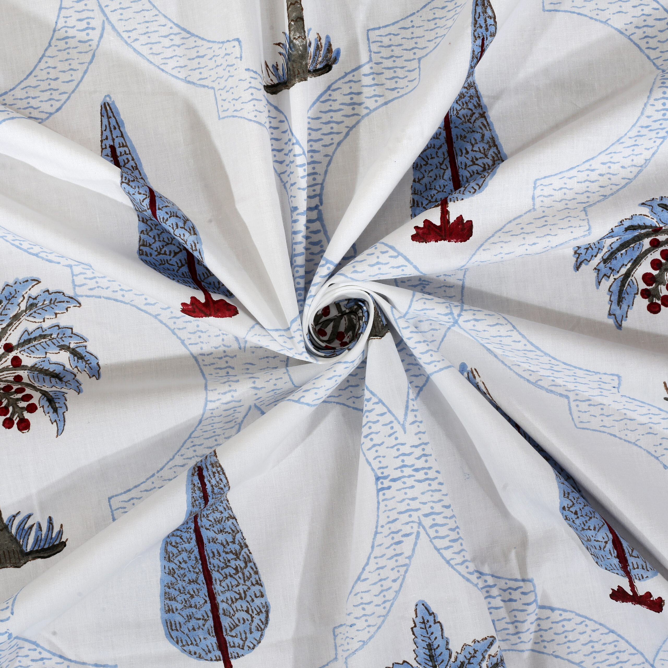 Marilyn Palm 300 TC Handblock Bedsheet - Image 2