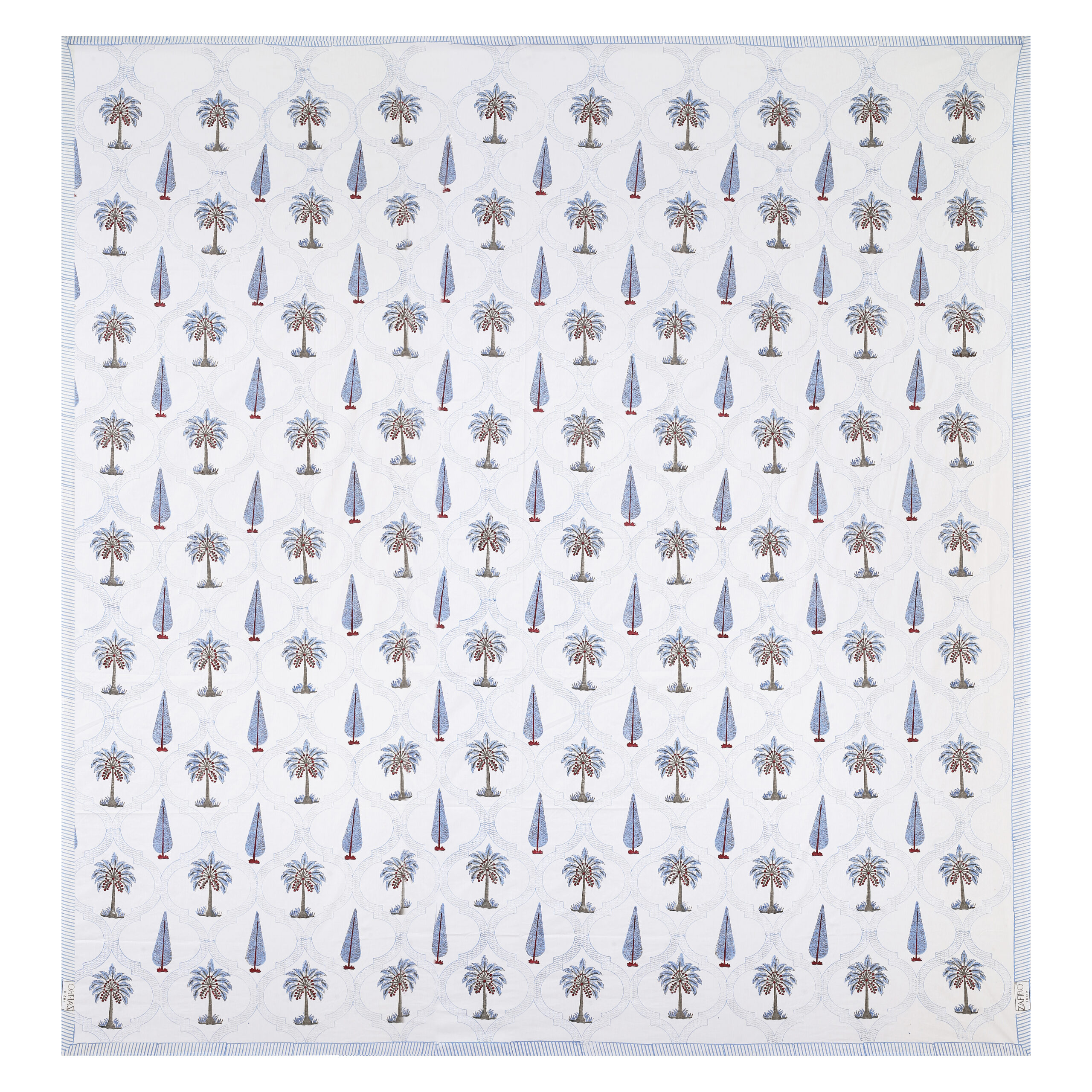 Marilyn Palm 300 TC Handblock Bedsheet - Image 4