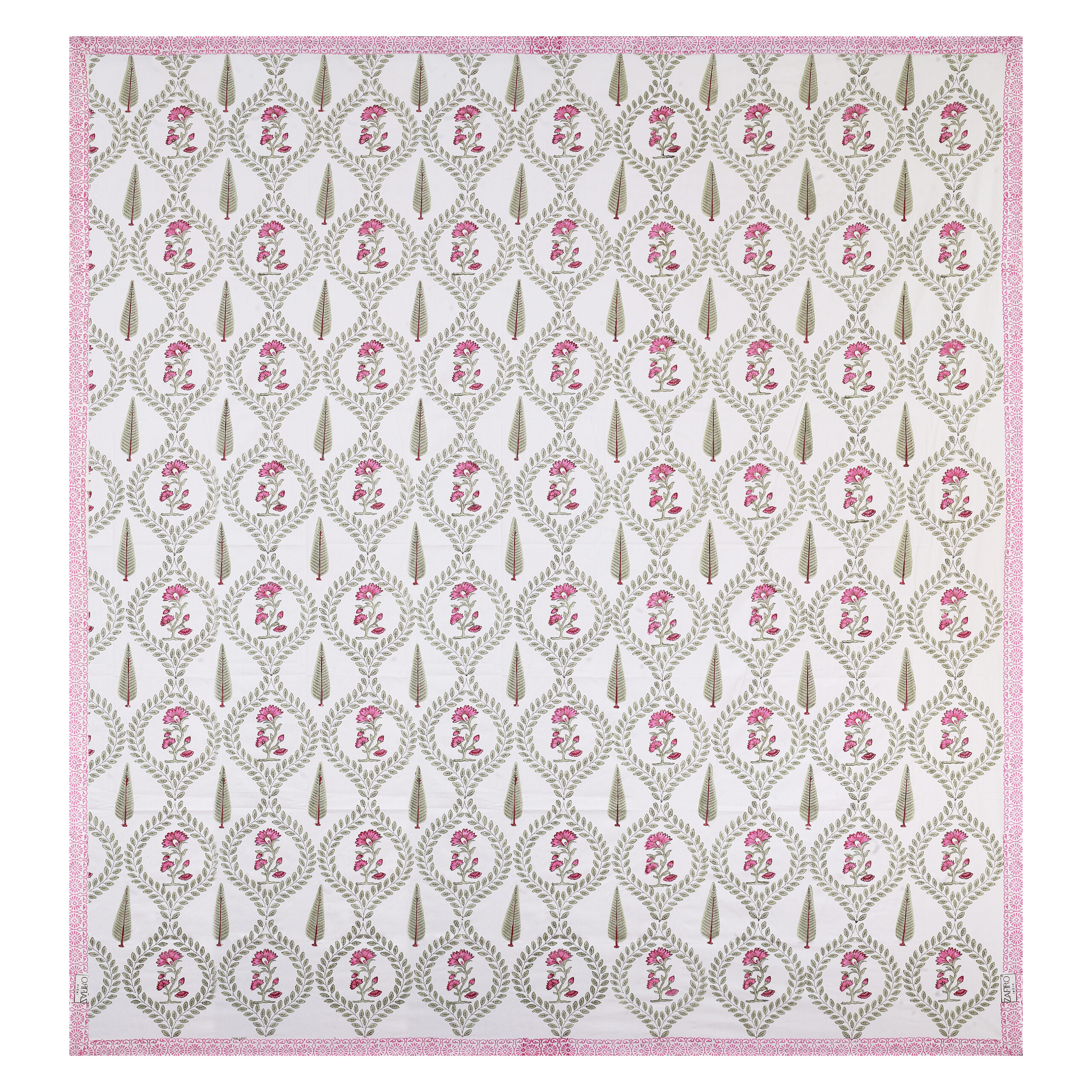 Marilyn Teal 300 TC Handblock Bedsheet Set - Image 4
