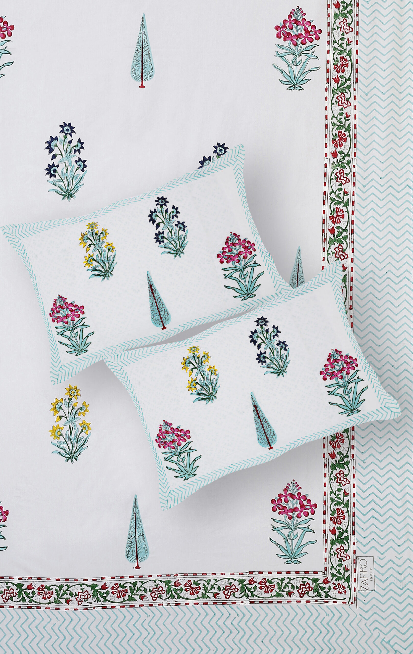 Marilyn Olivia 300 TC Handblock Bedsheet