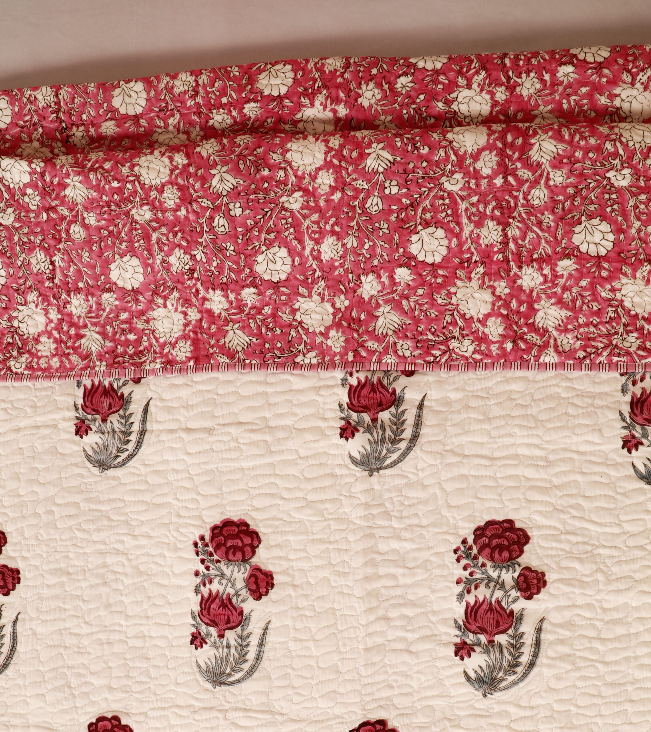 Verdant Bloom Quilted Bedcover Set 100x108 Inches. - Image 4