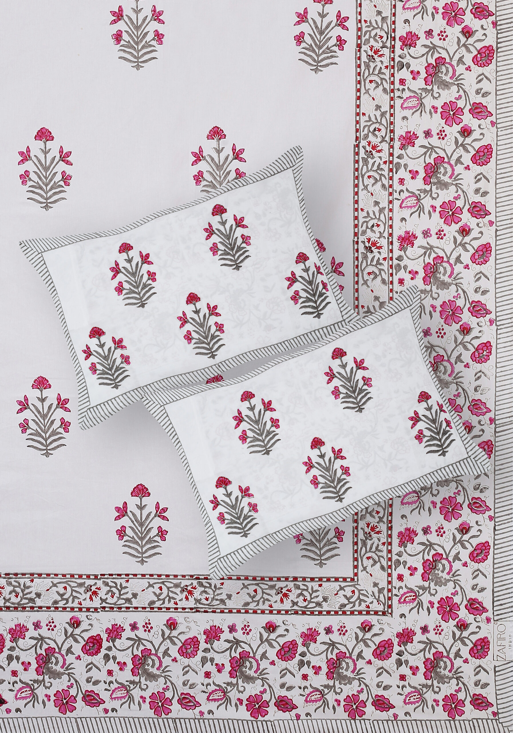 Marilyn Bloom 300 TC Handblock Bedsheet